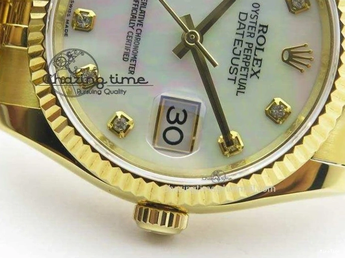 MiroTime 0106 DateJust 36mm Wrapped YG BP-Maker Best Edition White MOP Dial On Wrapped YG Bracelet ETA Bright 3835